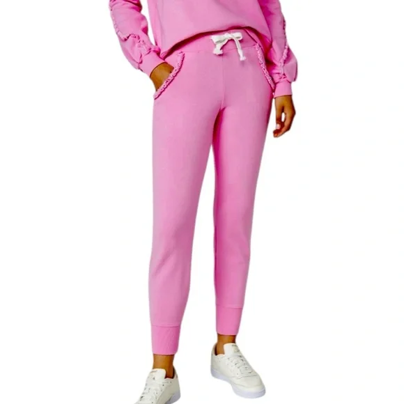 REVOLVE GENERATION LOVE Astra Ruffle Sweatpants Pink Cozy